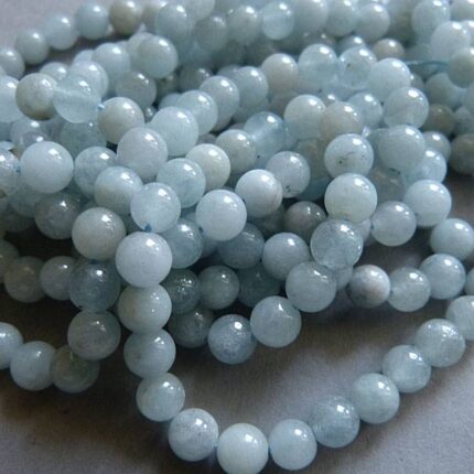Aquamarin Perle  6 mm