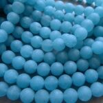 Blau Quarz Perle 6,6 mm - matt - Image 2