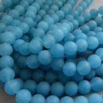 Blau Quarz Perle 6,6 mm - matt