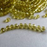 Glasschliff Perlen Strang - 6 mm oliv gelb - Image 3