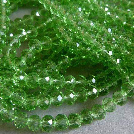 Glasschliff Perlen Strang - 6 mm grün