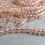 Glasschliff Perlen Strang - 6 mm zart lachs - Image 3