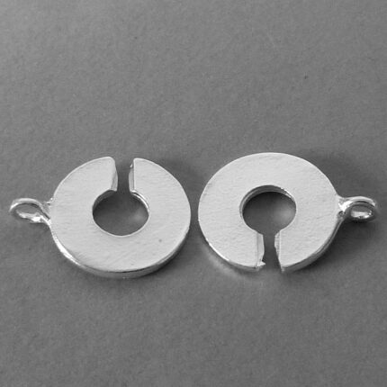 Knebel Verschluss - versilbert - 15 mm