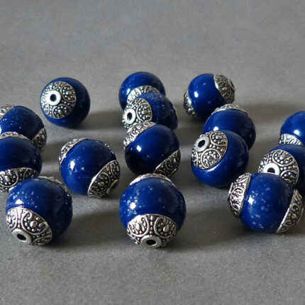 Kashmiri Perle 18 mm - blau