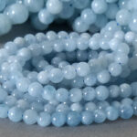 Aquamarin Perlen Strang - ca. 4 mm