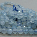 Aquamarin Perlen Strang - ca. 4 mm - facettiert - Image 3