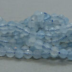 Aquamarin Perlen Strang - ca. 4 mm - facettiert