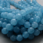 Blau Quarz Perle 6 mm - facettiert