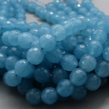 Blau Quarz Perle 6 mm - facettiert