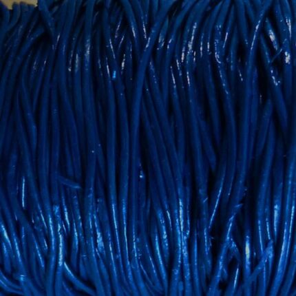 Lederband blau, rund - 1 mm