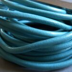 Lederband türkis, rund - 4 mm