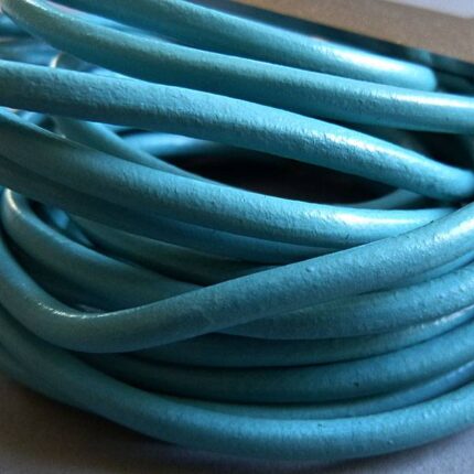 Lederband türkis, rund - 4 mm
