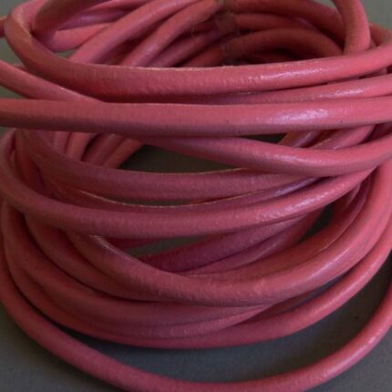 Lederband rosa, rund - 4 mm
