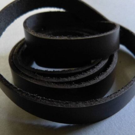 Lederband braun, flach - 10 mm