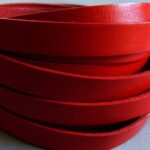 Lederband rot, flach - 10 mm