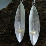 1 Paar Silber Hänger mit Zucht Perle