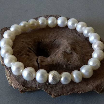 Süßwasser Perlen Armband - weiss