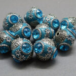 Kashmiri Perle 15 mm - türkis