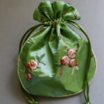 Schmuck Beutel grün 14 cm