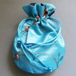Schmuck Beutel türkis 14 cm