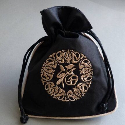 Schmuck Beutel schwarz 14 cm