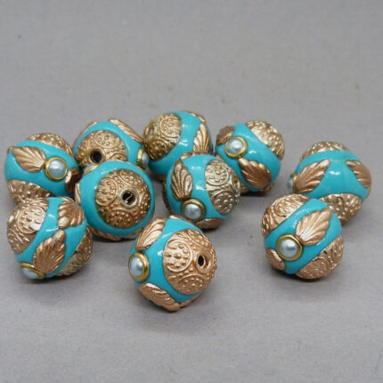 Kashmiri Perle 15 mm - türkis